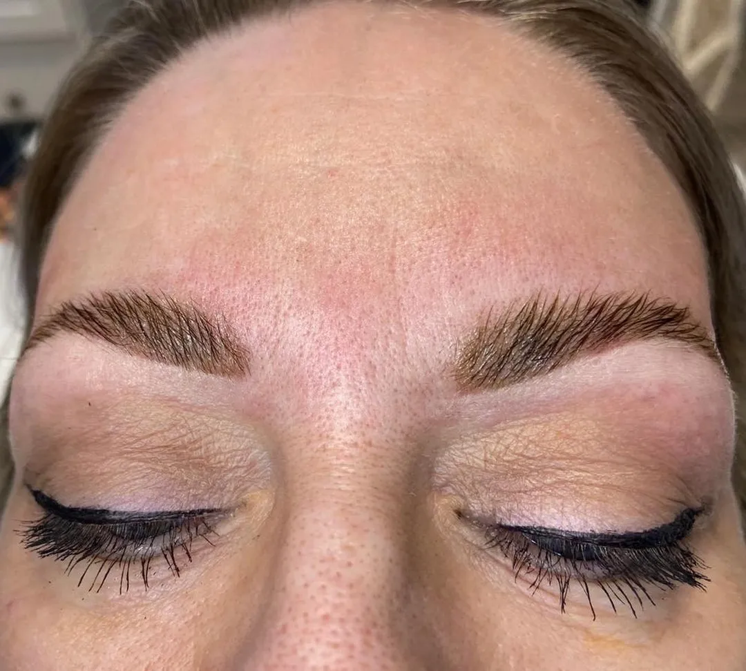 Brows after shaping and tint