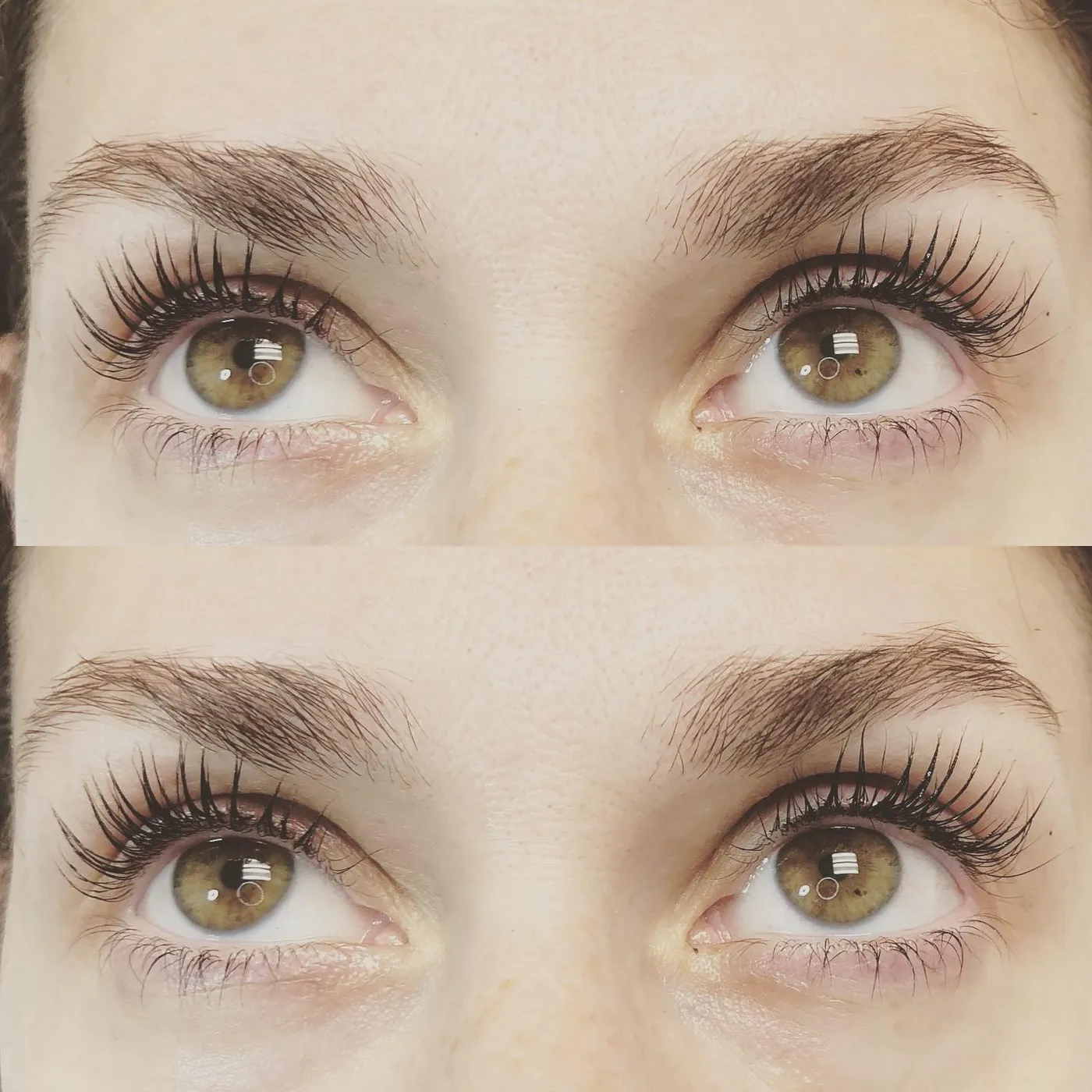 Lash lift, before and after