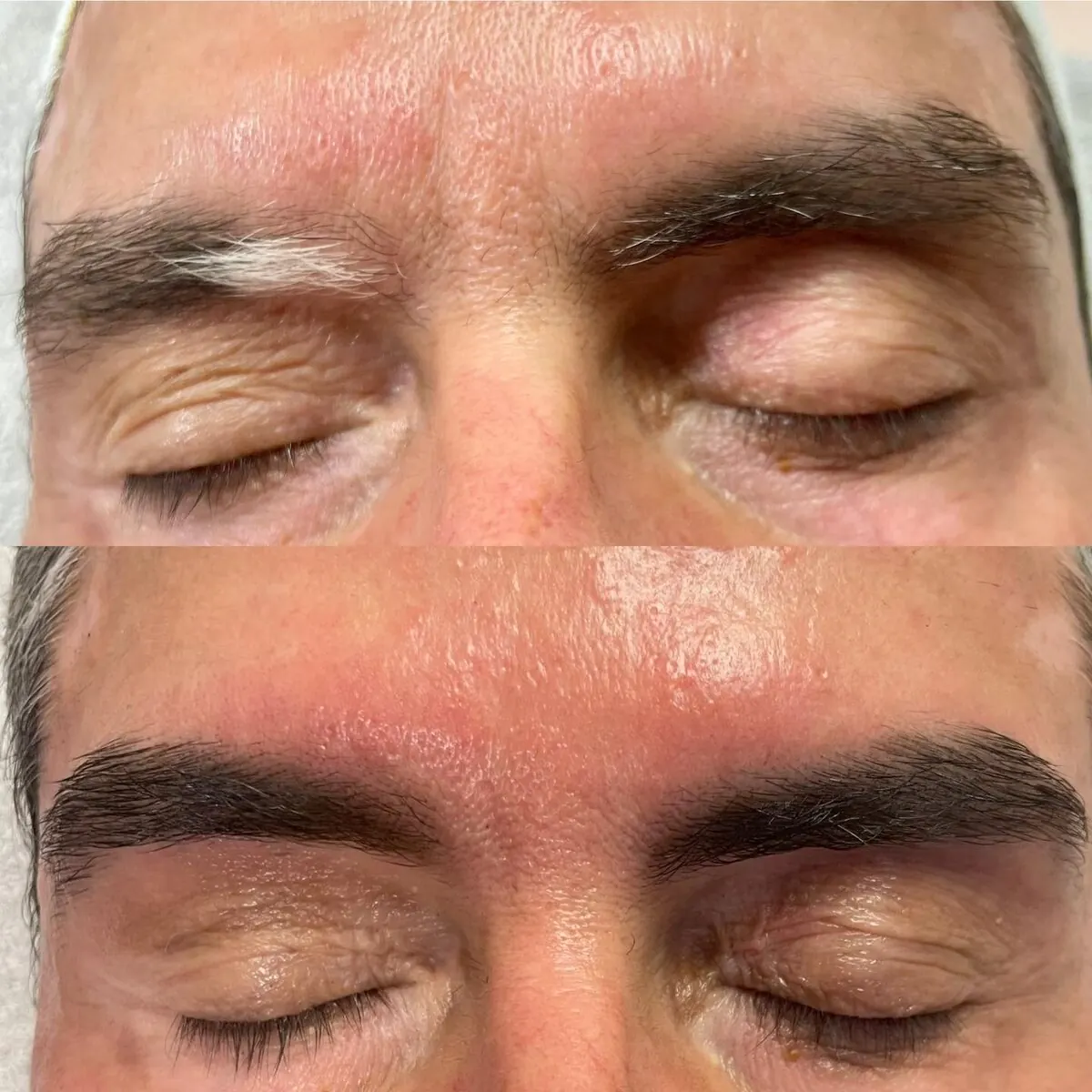 Brow tint, before and after